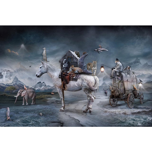 In Search of Arcadia II by Marcin Owczarek | Photography of a surreal landscape with animals and figures For Sale