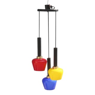 Italian Brass Chandelier from Vistosi, 1950s For Sale