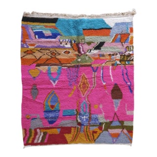 Moroccan Abstract Wool Rug 8.5 X 7.1 Ft For Sale
