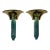 1980s Karl Springer Purcell Brass Finish + Aqua Glass Sconces, Pair For Sale