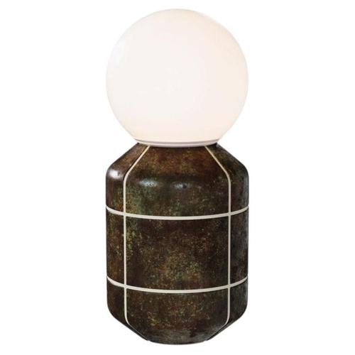 Large Navazi Table Lamp in Scorched Coal Ceramic and Frosted Glass by Svitanok For Sale - Image 10 of 10