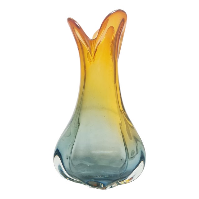 Vase by J. Hospodka for Chribska Glassworks, Former Czechoslovakia, 1960s For Sale