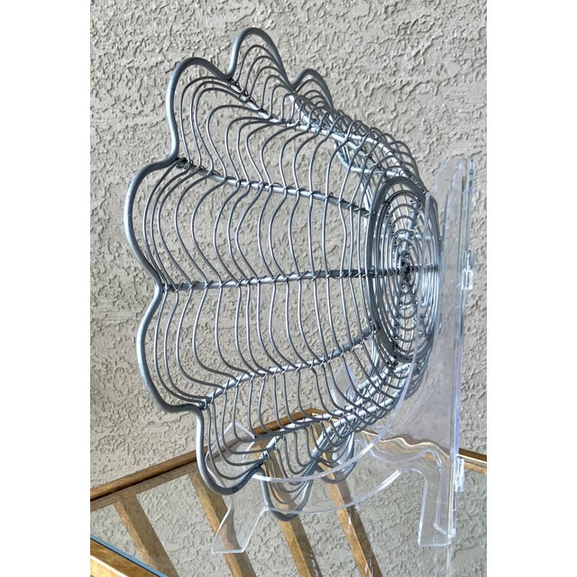 Metal Late 20th-Century Industrial Chic Lotus Flower-Shaped Steel Wirework Centerpiece Bowl For Sale - Image 7 of 18