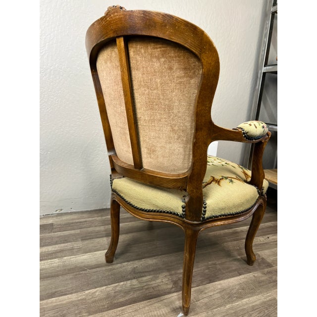 Textile Mid-Century Belgian Louis XV Armchair For Sale - Image 7 of 9