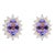 Oval Cut Tanzanite and Halo Diamond Stud Earrings, 2 Pieces For Sale
