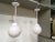 Pair of Mid-Century Modern Feldman Globe Pendant Lights, Los Angeles, Refinished White & Milk Glass For Sale - Image 11 of 11