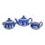 1960s Portland Blue Wedgwood Jasperware Teapot Sugar Bowl and Creamer For Sale