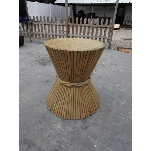 Wood MC Guire Bamboo Rattan and Glass Dining Table, 1970s For Sale - Image 7 of 17