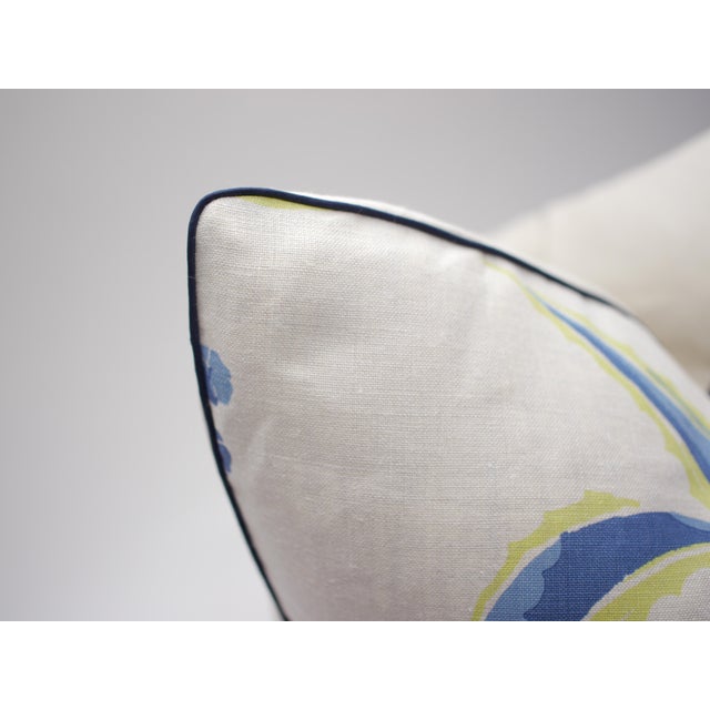 Beautifully handmade Lake August "Agave Americana" 24" Square 100% linen hand blocked pillow in colorway "Del Mar." As...