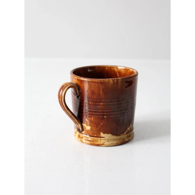 Vintage Brown Spongeware Mug For Sale - Image 11 of 11