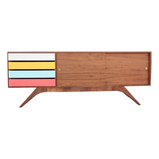 72" Long Bubble Gum Credenza For Sale