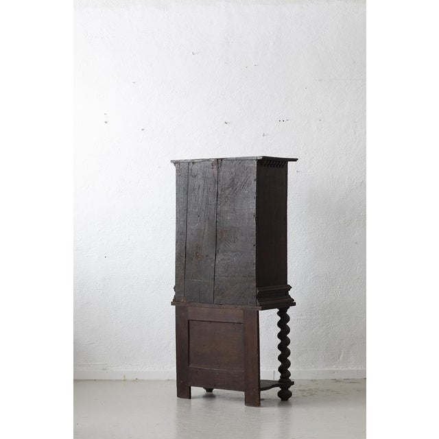 Antique Danish Baroque Cabinet, 1676, in Very Good conditions. Designed before 1890