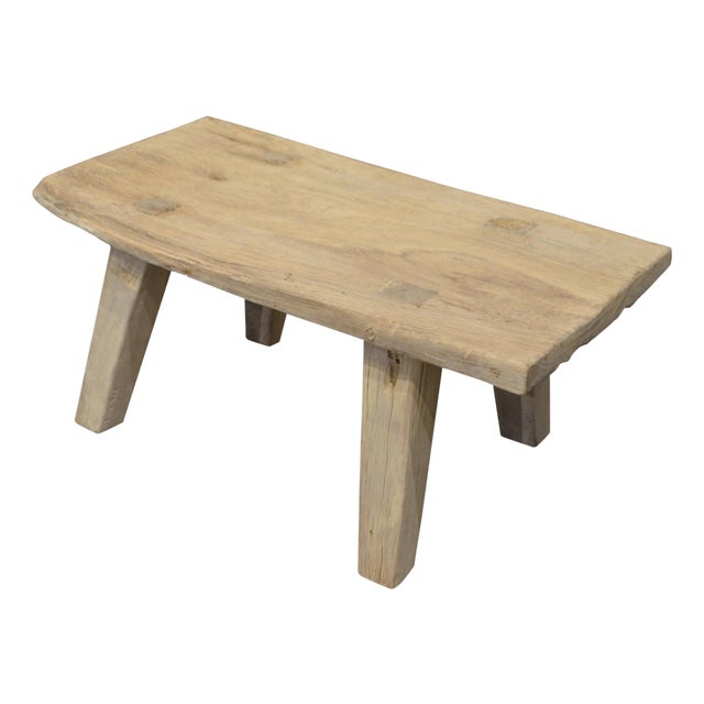 Andrianna Shamaris Bleached Teak Wood Side Table/Coffee Table or Bench For Sale