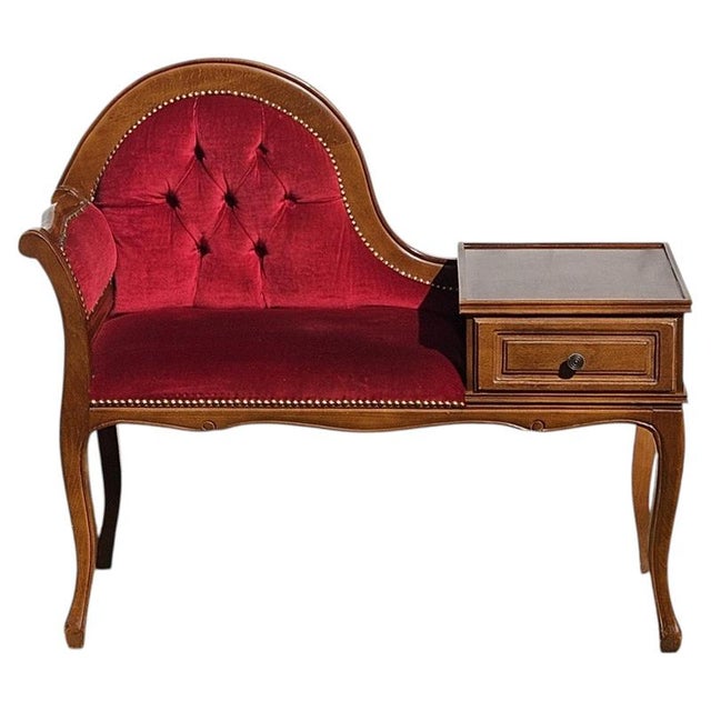French Telephone Bench in Red, 1970s For Sale - Image 17 of 17