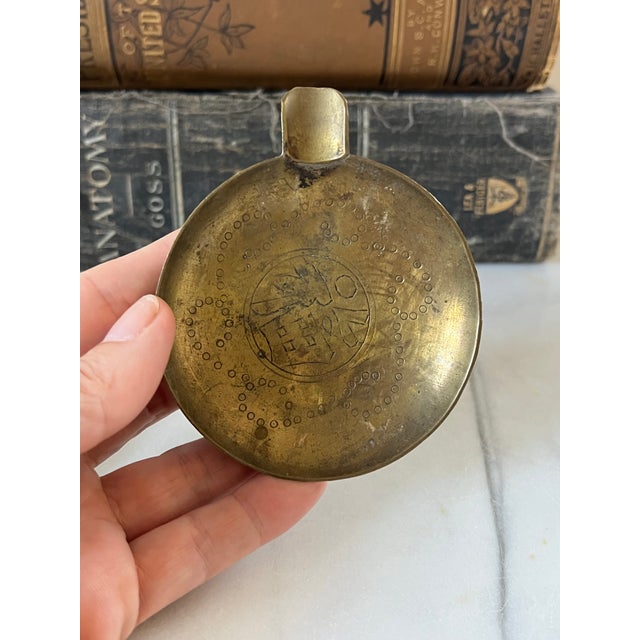 Vintage Chinese Nesting Etched Brass Ashtray Set For Sale - Image 11 of 12