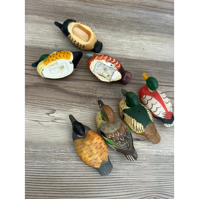 Canary Yellow Set of 7, Vintage Mini Duck Decoy Pencil Sharpeners For Sale - Image 8 of 11