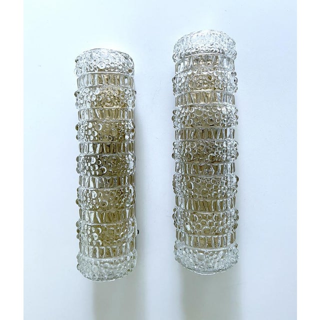 Mid-Century Modern Vintage Bubble Glass Sconces, 1970s, Set of 2 For Sale - Image 3 of 18
