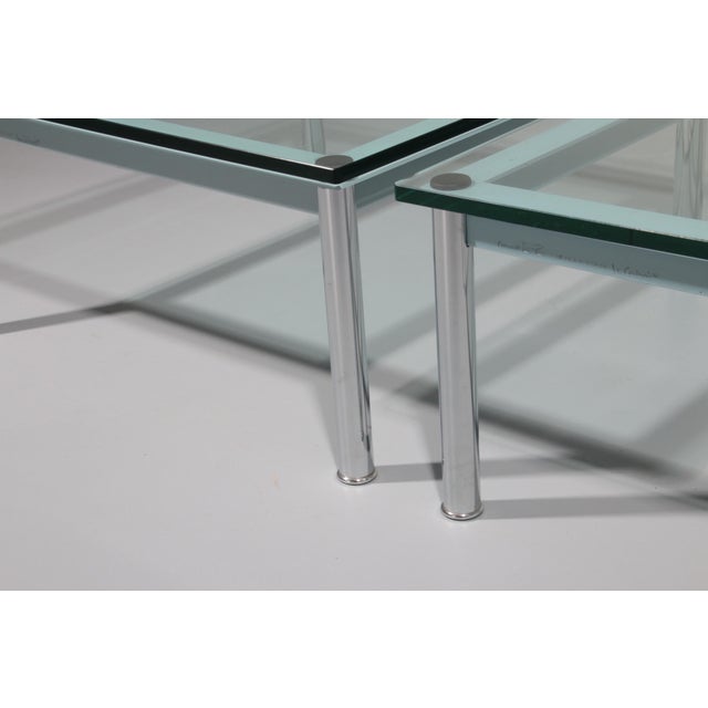 LC-10 Coffee Tables in Light Blue Glass by Le Corbusier for Cassina, 1960s, Set of 2 For Sale - Image 12 of 14