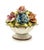 White Vintage Italian Hand Painted Porcelain Flower Topiary Basket For Sale - Image 8 of 8