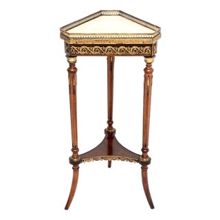 Antique French Marble Top Occasional Side Table, 1890 For Sale