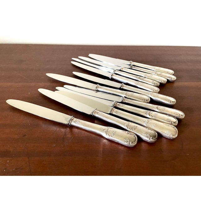 Metal Silver-Plated Metal Knives, France, 1950s, Set of 12 For Sale - Image 7 of 10