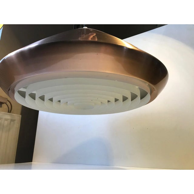 1970s Vintage Danish Copper Pendant Lamp from Fog & Morup, 1970s For Sale - Image 5 of 9