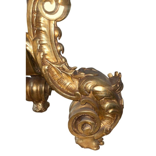 19th Century English Giltwood Center Table With Michelangelo Marble Top For Sale In Los Angeles - Image 6 of 6