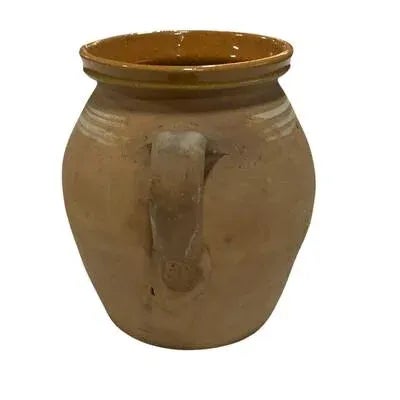 This antique one-handle terra cotta vessel from Hungary is a wonderful addition to any Farmhouse decor. The rustic pottery...