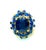 Bochic "Orient" Vintage Blue Sapphire & Diamond Cluster Ring Set 18K & Siver For Sale - Image 4 of 18
