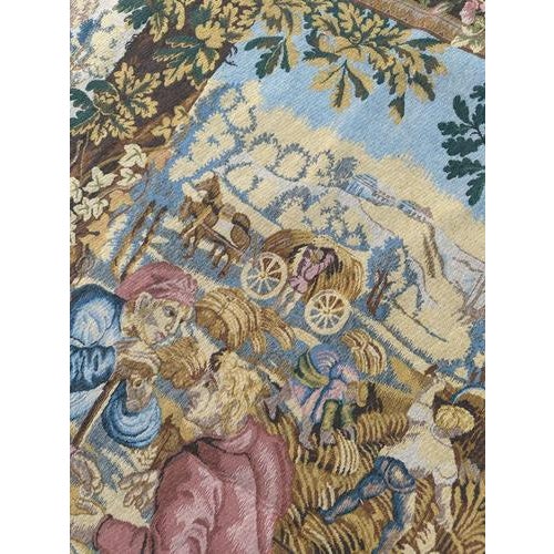 Vintage French Jacquard Harvester Payroll Tapestry in the style of Aubusson, 1970s For Sale - Image 18 of 18