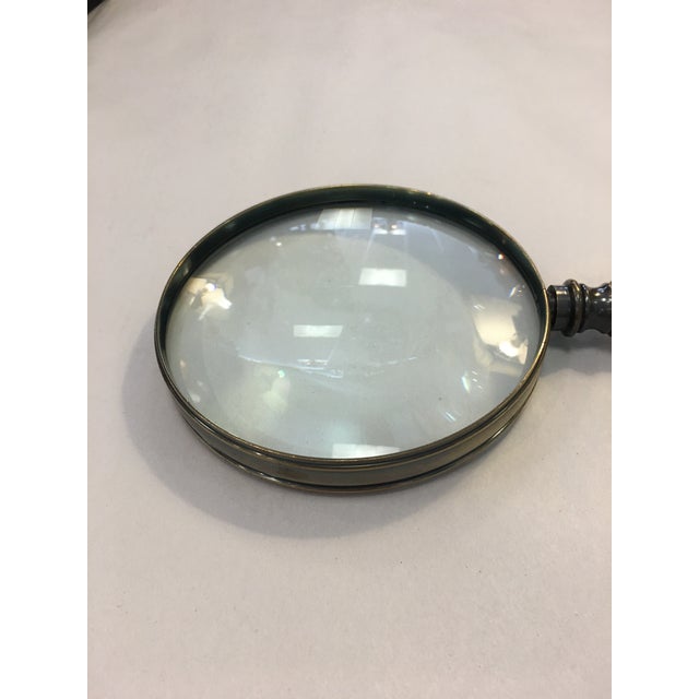 Bronzed Magnifying Glass With Wooden Handle. Perfect for any desk.