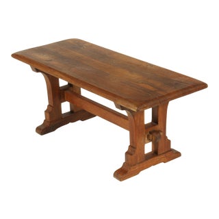 Early 20th Century French Farmhouse Trestle Bench For Sale
