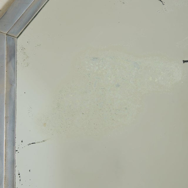 1960s Italian Brushed Metal Wall Mirror, 1960s For Sale - Image 5 of 10