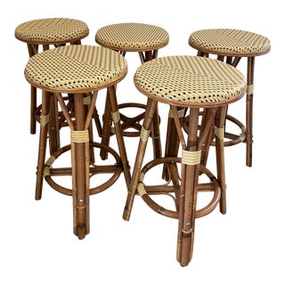 Vintage French Backless Stools Cafe Chairs From Maison L. Drucker For Sale
