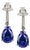 Late 20th Century Pair of Platinum Tanzanite Earrings For Sale