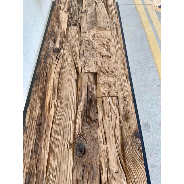 2020s Organic Modern Reclaimed Wood Console Table For Sale - Image 5 of 5