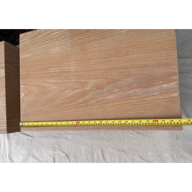 Tan Vintage Modern Stacked Box Lawson Fenning Nightstands in White Oak - Pair For Sale - Image 8 of 9