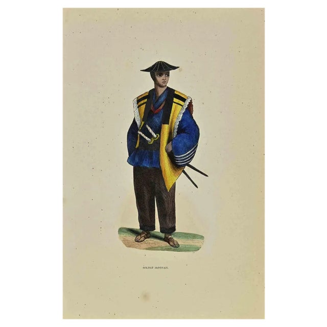 Auguste Wahlen, Japanese Soldier, Lithograph, 1844 For Sale