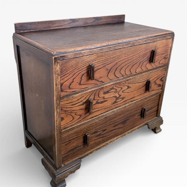 Art Deco Tiger Oak Chest of Drawers For Sale - Image 5 of 7