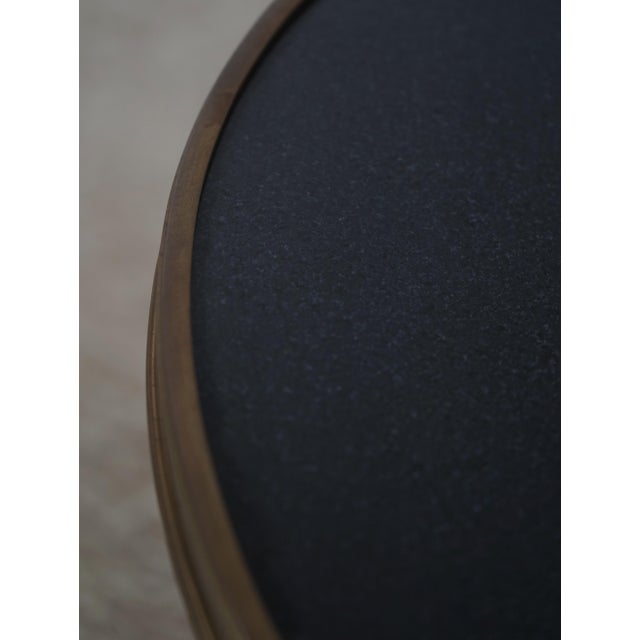Metal Theodore Alexander Round Granite & Brass Side Table For Sale - Image 7 of 13