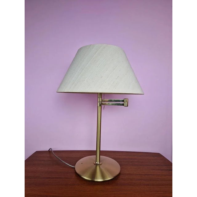 Vintage Swing Arm Table Lamp in Brass from Solken, 1970s For Sale - Image 11 of 11