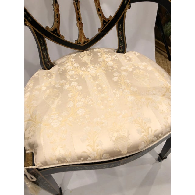 Adam Style Handpainted Armchairs With Caned Seats -A Pair For Sale - Image 10 of 13