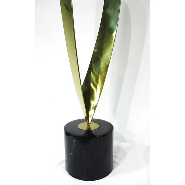 Curtis Jere Large Brass and Marble Flame Sculpture For Sale In Cincinnati - Image 6 of 12