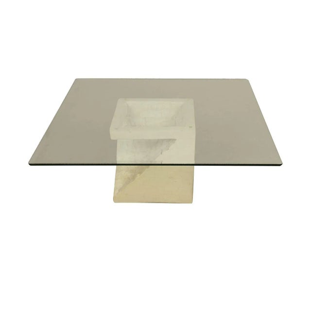 1970s 1970s Postmodern Mactan Stone Glass Coffee Table For Sale - Image 5 of 11
