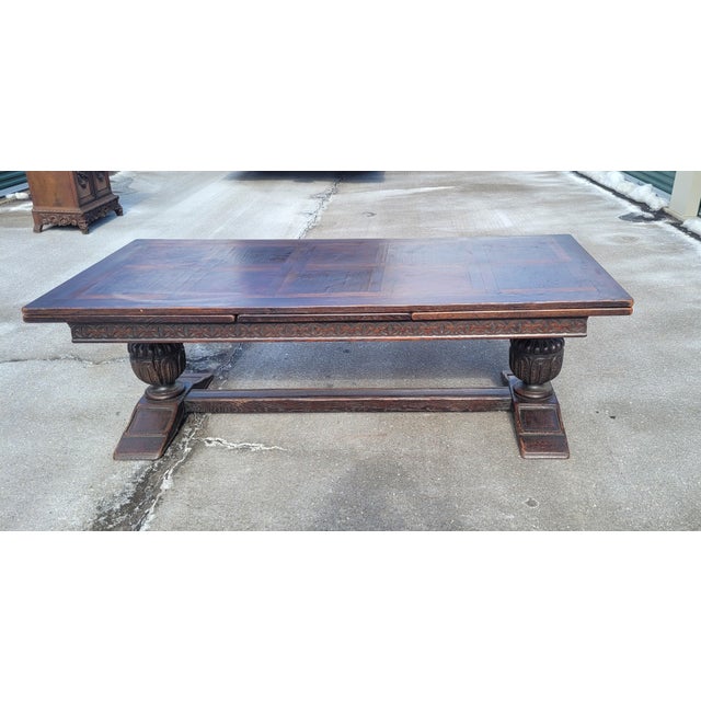 19th Century Jacobean Large Antique Refectory Dining Table For Sale - Image 9 of 17