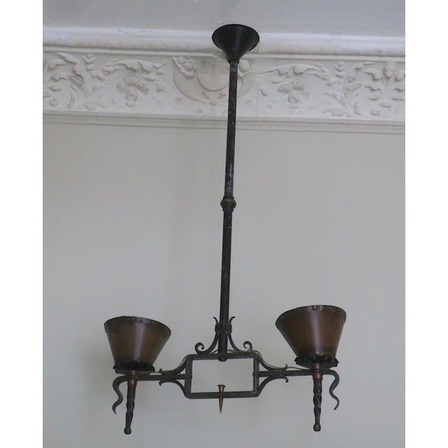 Brutalist Wrought Iron and Copper Chandelier, 1960s For Sale - Image 16 of 16