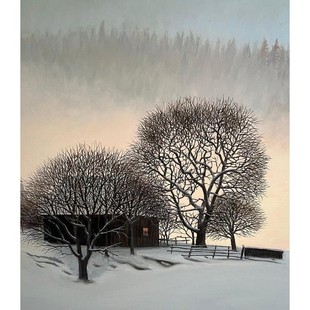 Claude Sauthier, Near to Romont, Vaud, Oil on Canvas, 1970s For Sale - Image 6 of 15