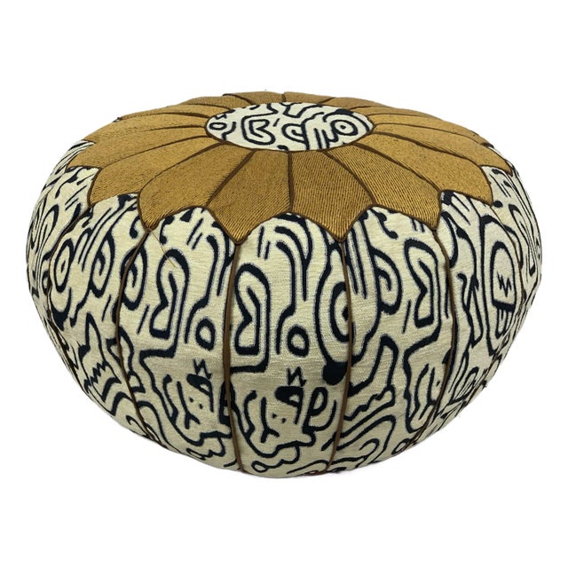 Contemporary Moroccan Ottoman Pouf Cover For Sale