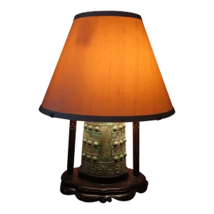 Chinese Bronze Bell Zhong 3 Bosses Replica Lamp