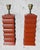Pair of 1970s Artisan Italian Red Glazed Ceramic Lamps For Sale - Image 4 of 12